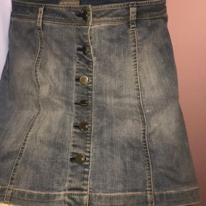 New York & Company Button Front High Waisted Skirt